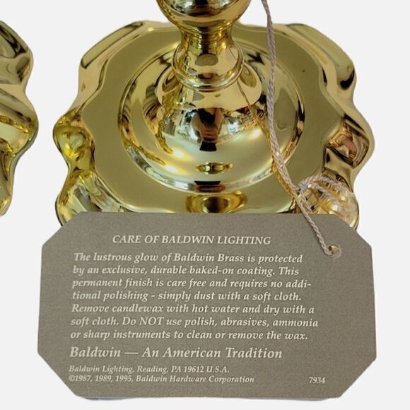 Vintage American Museum Brass Collection By Baldwin Deerfield Candlestick Set - Picture 5 of 9